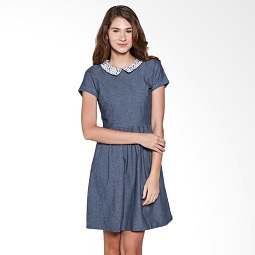 Perfavore 30U705BLU Janet Cotton Sleeves Dress Design Chic