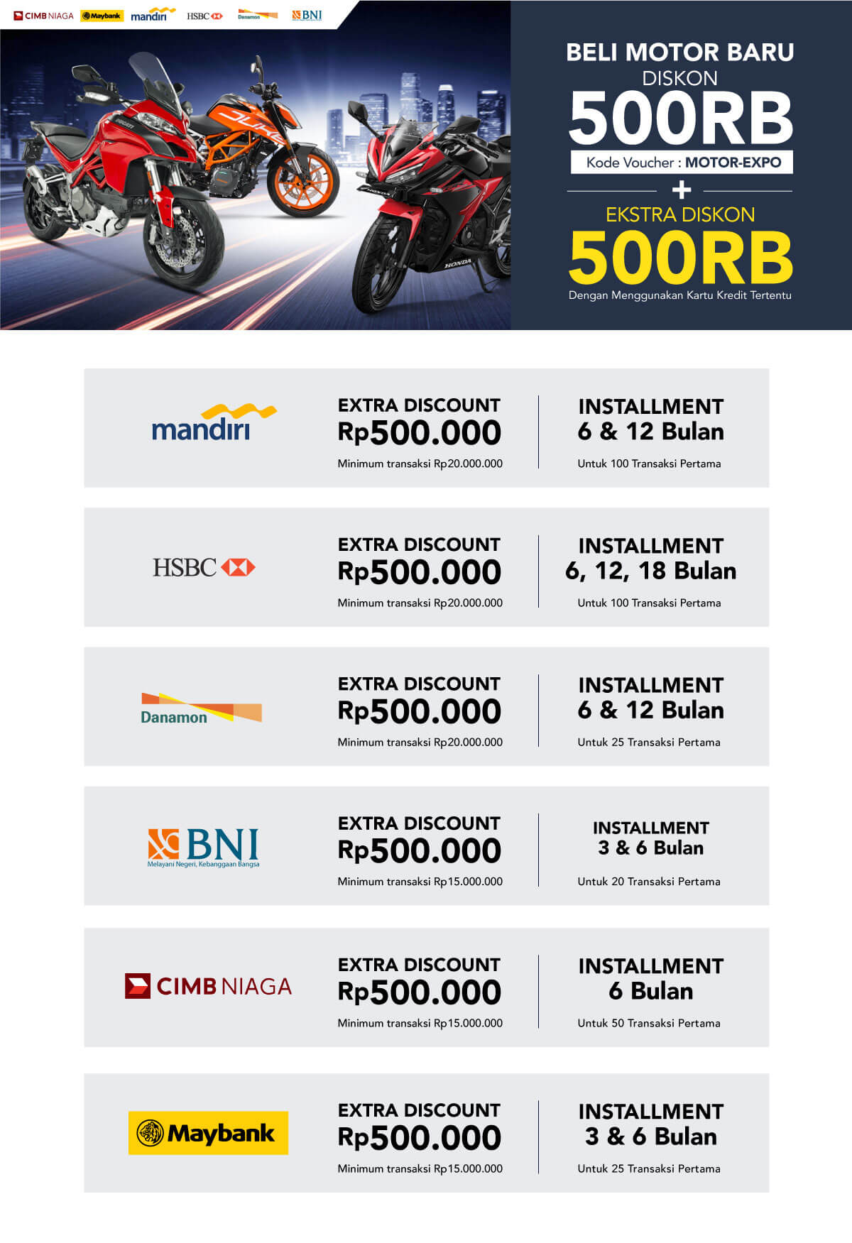Beli motor pakai kartu kredit