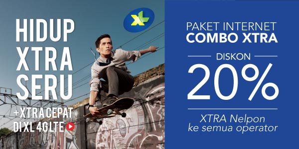 Paket Internet Combo Xtra Diskon 20% Xtra Nelpon ke Semua Opertator