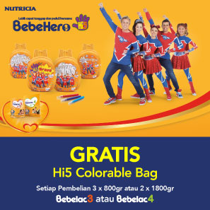 GRATIS Hi5 Colorable Bag Setiap Pembelian Bebelac3 atau Bebelac4