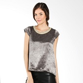 Nulu NL 1131 Closa Top Blouse Silver Atasan Wanita
