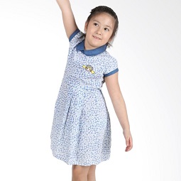 Surfer Girl Junior 7SALMON Comfy Floral Blue Dress Anak