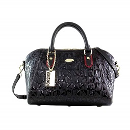  Bonia Kelly 2 Strap Bag Satchel Tas Tangan - Black Size M