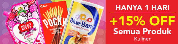 Hanya 1 Hari +15% OFF Semua Produk Kuliner