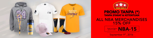 Promo Tanpa (*) 9 September 2016 All NBA Merchandise 15% Off