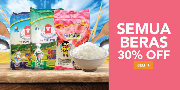 Semua Beras 30% OFF