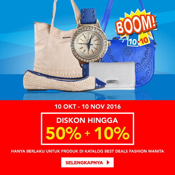 BOOM Fashion Wanita Diskon Hingga 50% + 10%