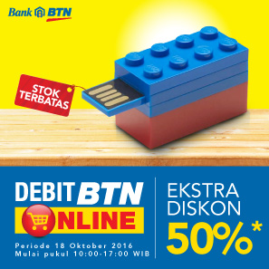 Debit BTN Online Ekstra Diskon 50%