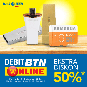 Debit BTN Online Ekstra Diskon 50%