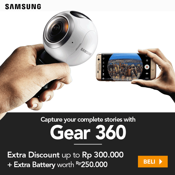 Samsung Gear 360 - Disc up to Rp300.000 + Free Battery Rp250.000