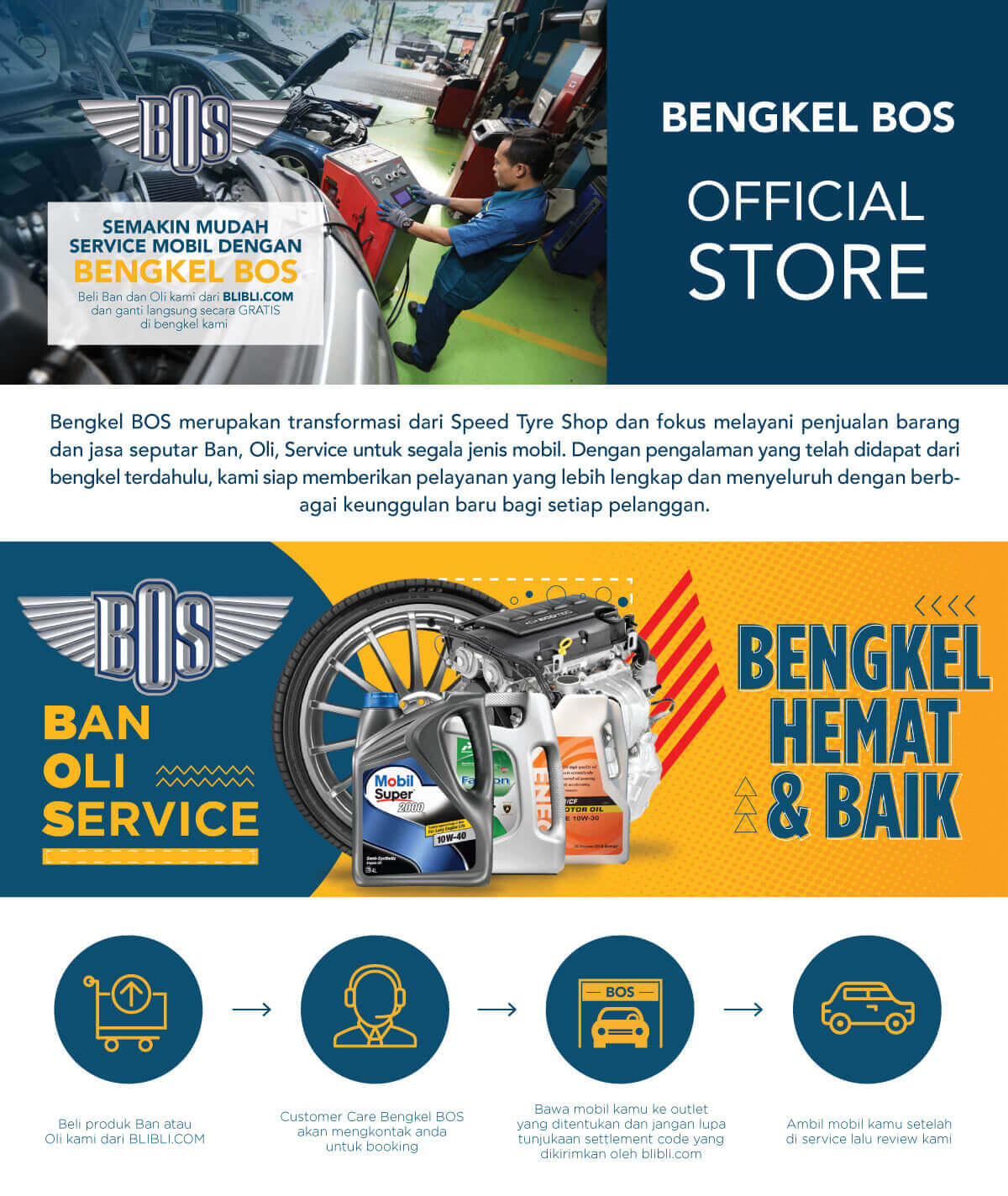 Jual Ban Motor, Mobil, Oli Servis BOS Harga Promo 2018