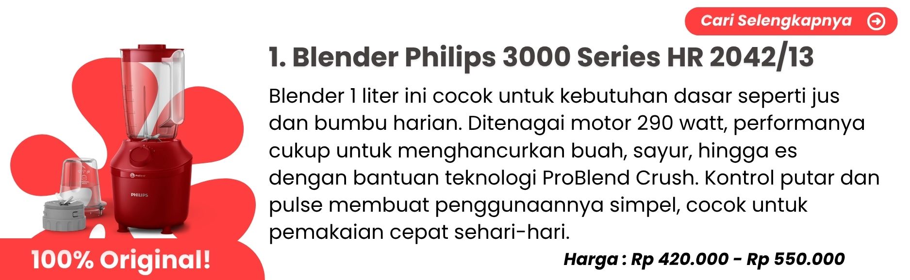 Blender Philips 3000 Series HR 2042/13