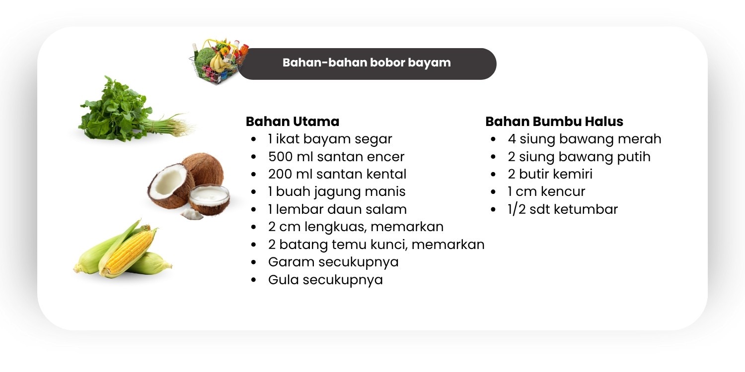 Bahan Bobor Bayam