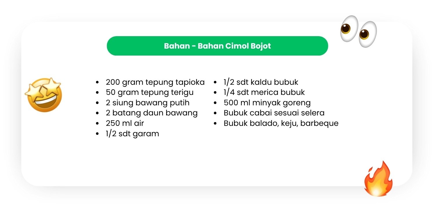 Bahan-bahan Membuat Cimol Bojot