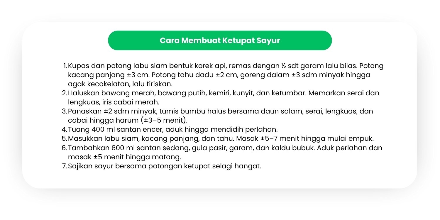 Cara Membuat Sayur Ketupat