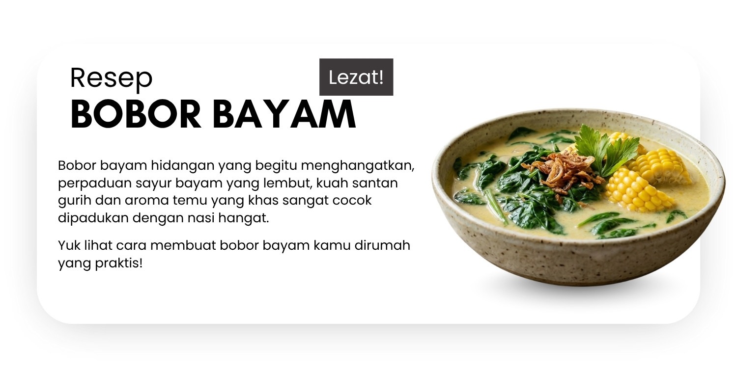 Opening Resep Bobor Bayam