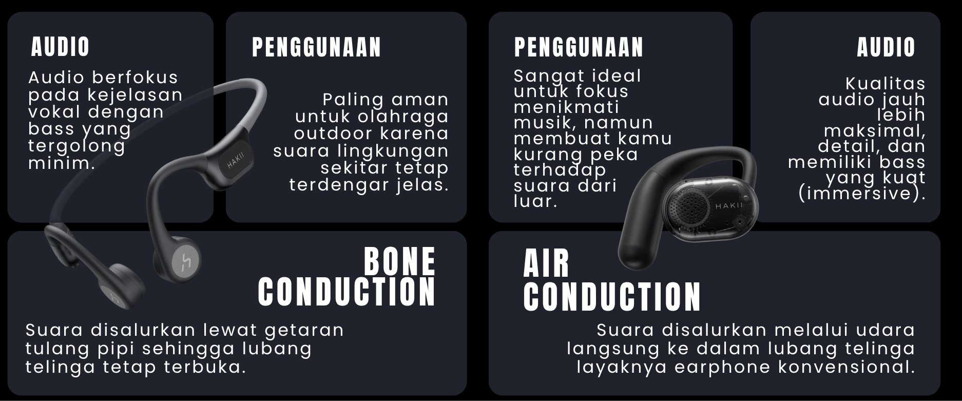 Kenali Perbedaan Bone Conduction & Air Conduction Earphone ✓