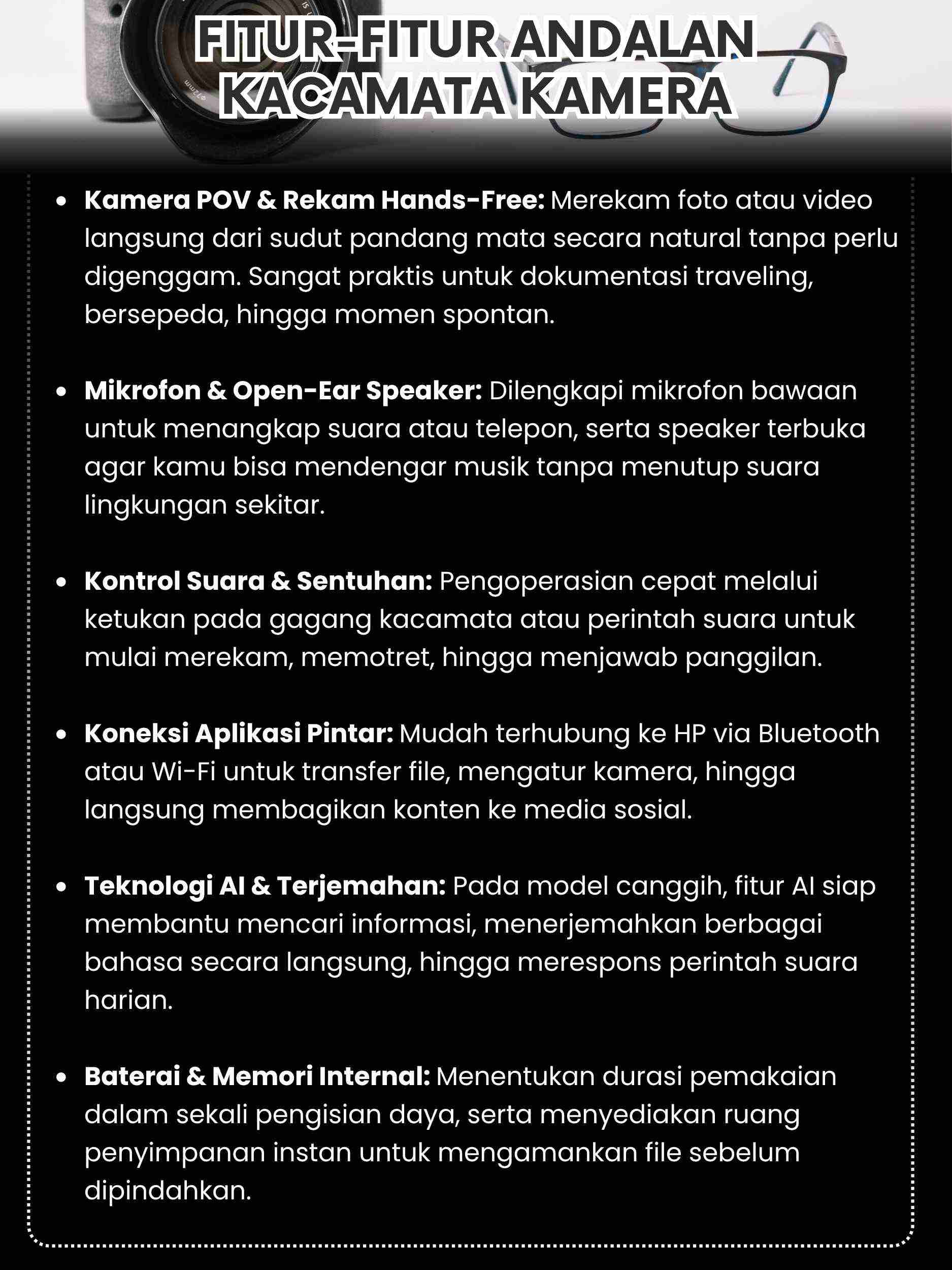 fitur kacamata kamera