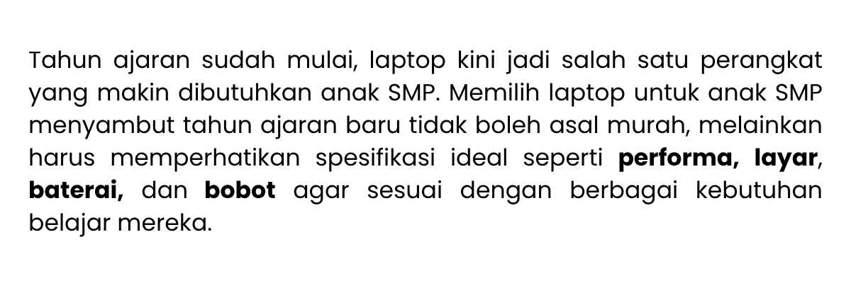 Rekomendasi Laptop untuk Anak SMP