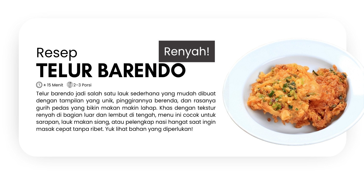 Opening Resep Telur Barendo