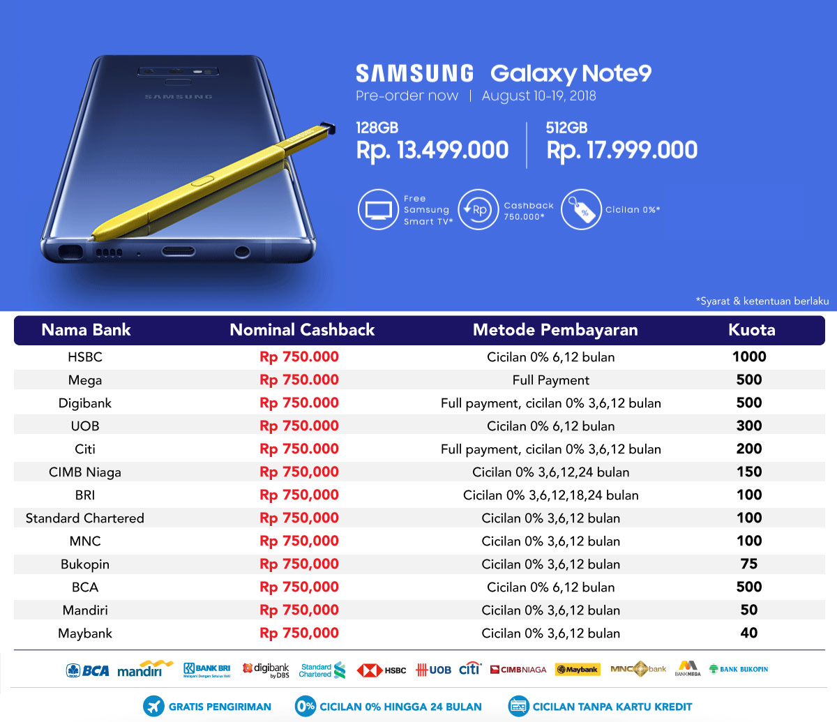 harga galaxy note 9 second