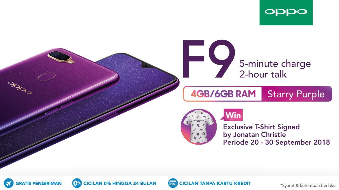 Jual Oppo F9 Starry Purple Terbaru Hadiah Eksklusif Blibli Com