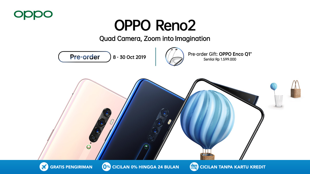 Pre Order OPPO Reno 2 Terbaru Harga Murah - Cicilan 0%