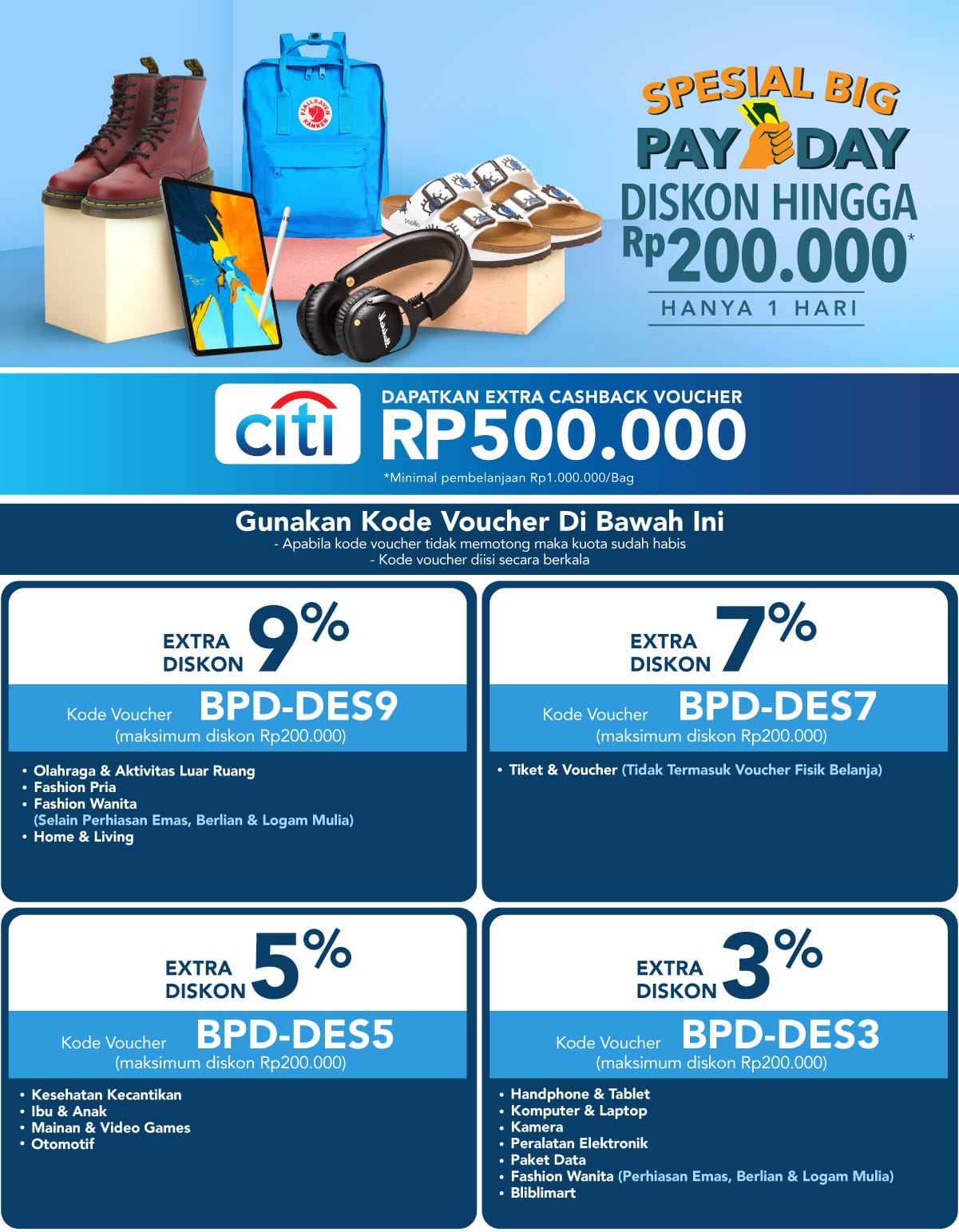 Big Pay Day - Promo Voucher Cash Back Hingga Rp500.000