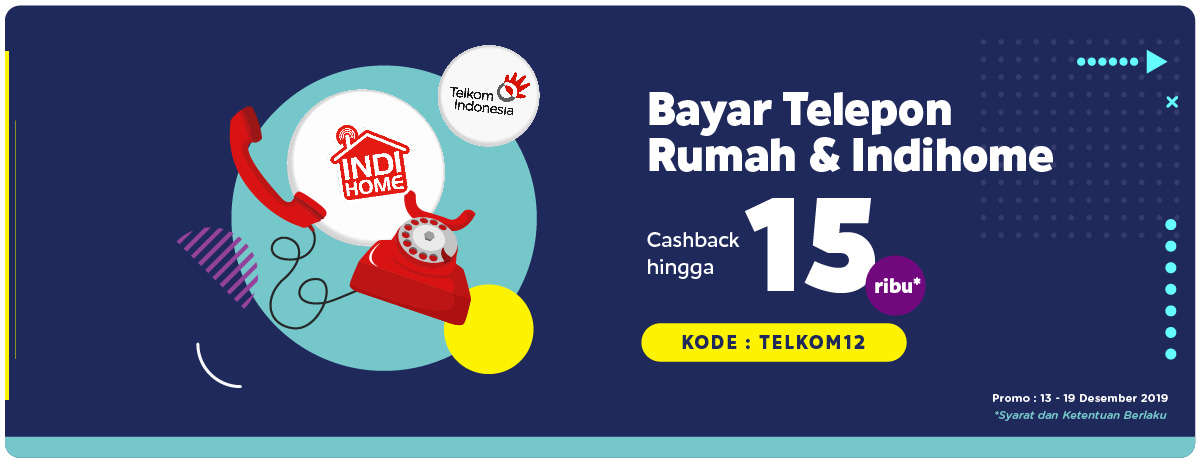 Promo Produk Telkom Telepon, Indihome - Cashback Rp 50000