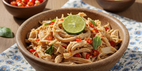 Resep Ayam Suwir Sambal Matah Pedas Segar, Praktis!
