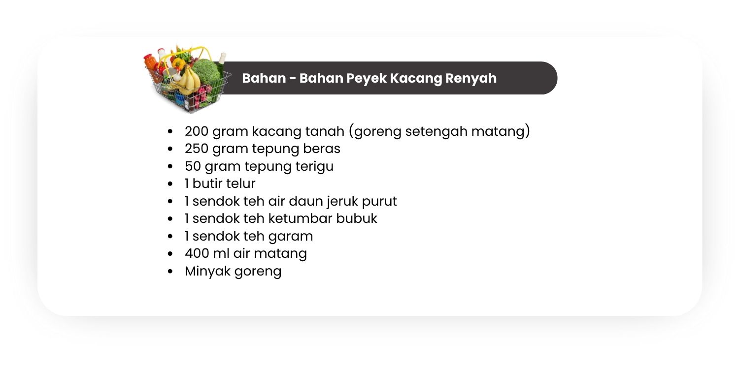 Bahan-bahan Peyek Kacang Renyah