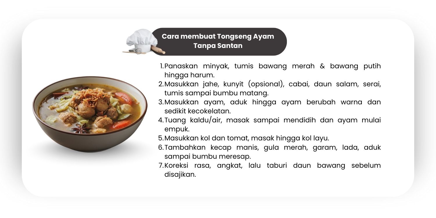 Cara membuat tongseng ayam tanpa santan