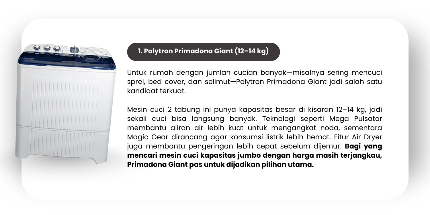 Polytron Primadona Giant (12–14 kg)
