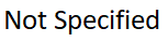 Not Specified