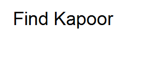 Find Kapoor