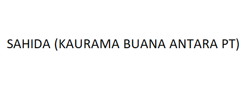 SAHIDA (KAURAMA BUANA ANTARA PT)