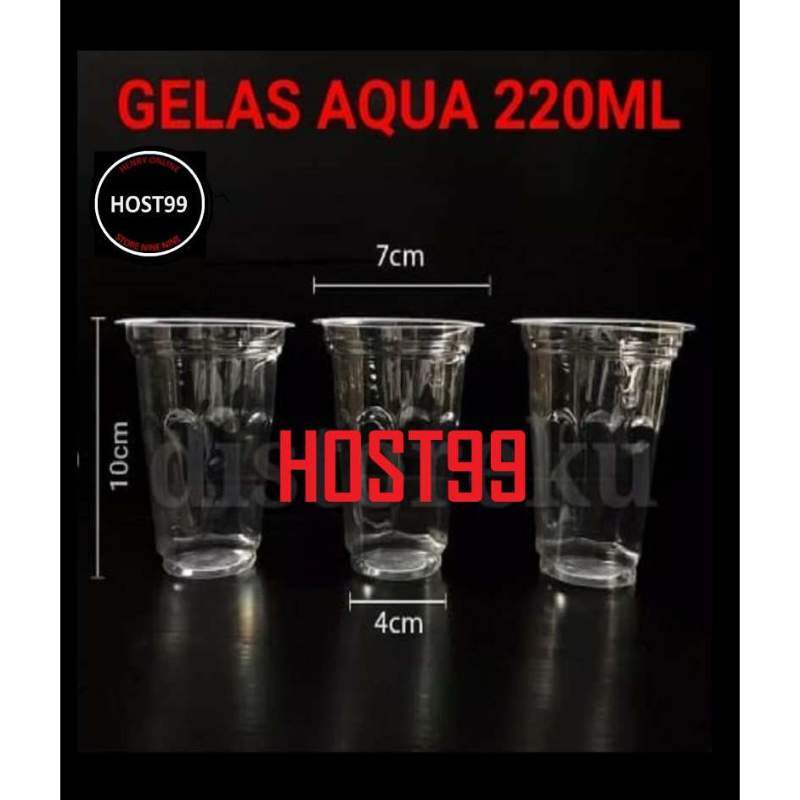 Jual Gelas Plastik 220ml Cup Mili Aqua Kopi Bening 220 Ml Giok Terbaru Juli 2021 Blibli