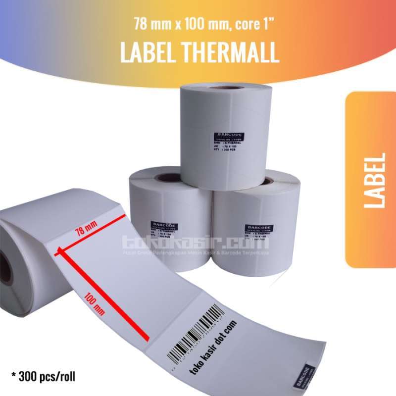 KERTAS STICKER BARCODE THERMALL 78 X 100 LABEL BARCODE 78X100 THERMALL