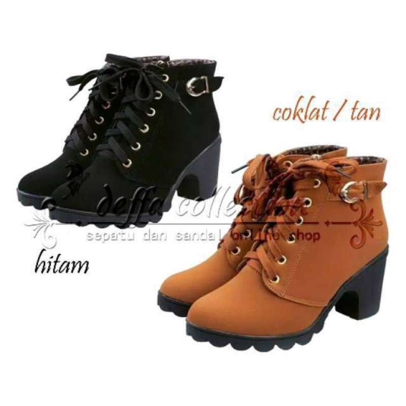Sepatu high heels boots best sale