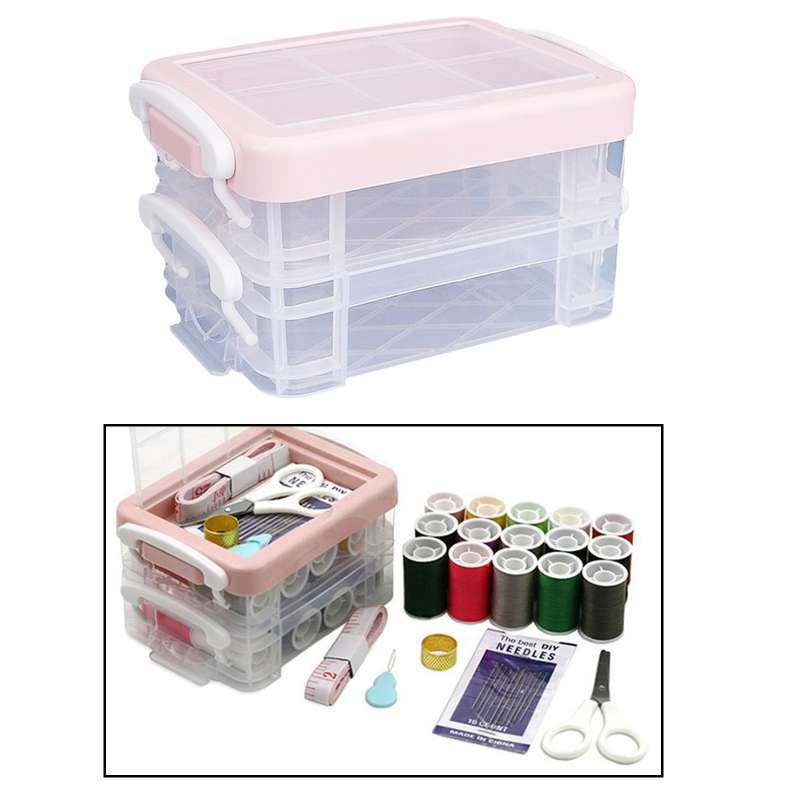Hslife Plastic Art Box Multi-Purpose Portable Storage Box Sewing Box Tool Box for Toys School Supply Craft and Art Supply 
