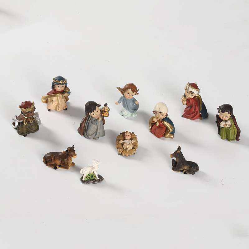Jual Resin Statue Nativity Xmas Jesus Hnadpainted Manger Miniatures Church Gift Decor Di Seller Homyl China Blibli