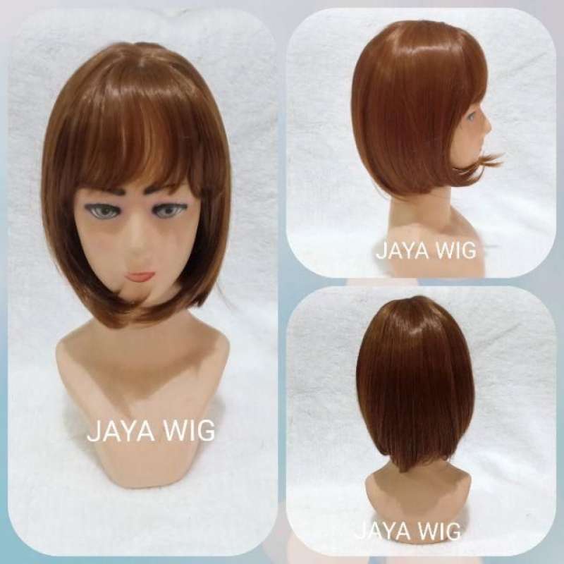 Rambut Palsu Wanita Model Bob Pendek Sedagu Poni Depan Wig Bob Pendek 24cm Warna Golden Brown Terbaru Juli 2021 Harga Murah Kualitas Terjamin Blibli
