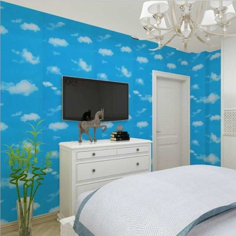Jual Wallpaper Dinding 45 Cm X 1 Meter Wallpaper Stiker Motif Awan Biru Cloud Blue Terbaru Juni 2021 Blibli