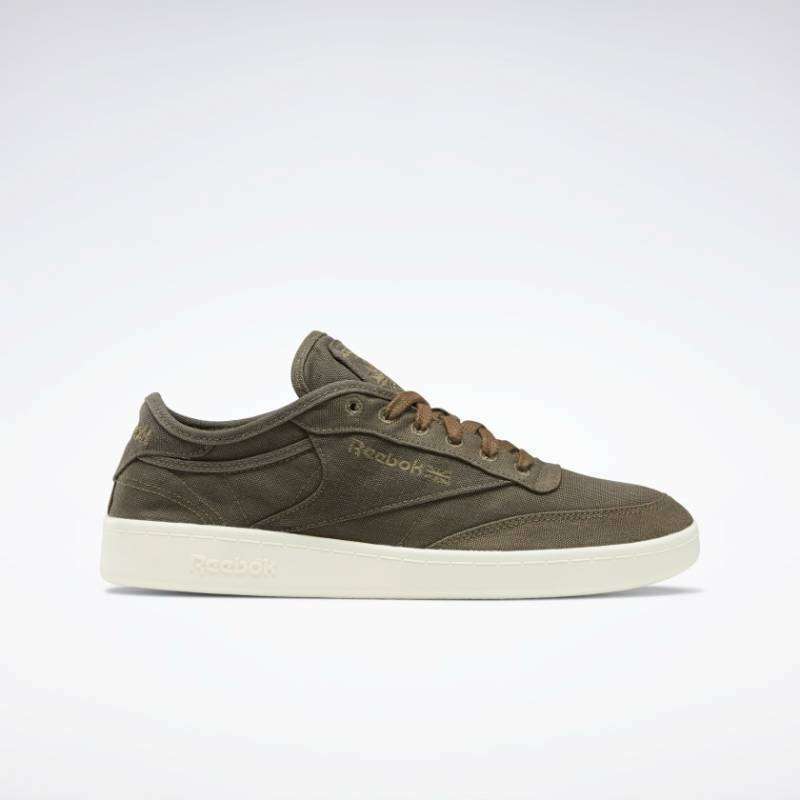 reebok khaki club c c&c trainers