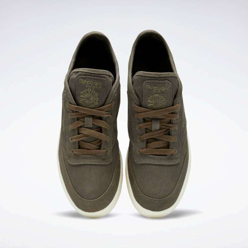 reebok khaki club c c&c trainers