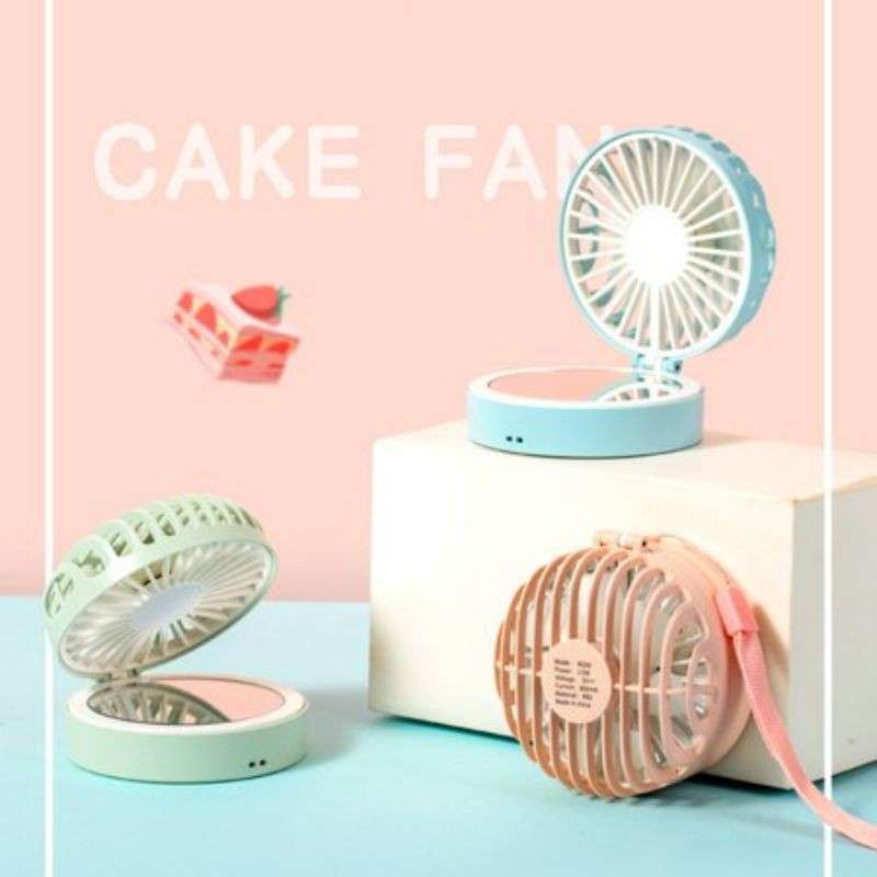 Promo Skincare Kipas Angin Mini Cake Makeup Mirror Fan Portable