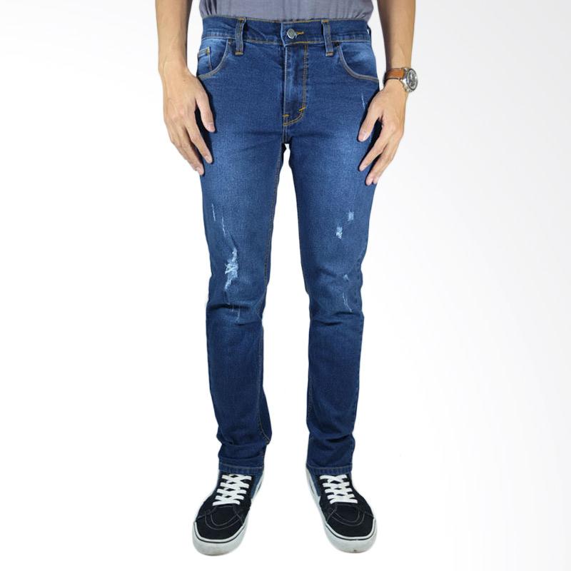 Jual Nhs Wear Celana Ripped Jeans Pria Mid Blue Mid Blue S Di
