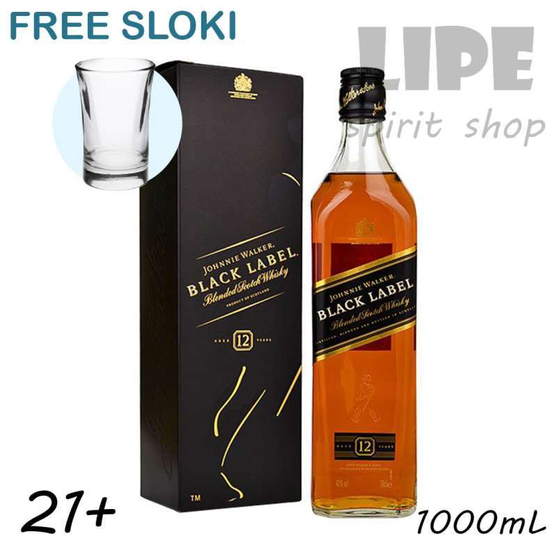 Promo Johnnie Walker Black Label Whisky Original 1000ml ...