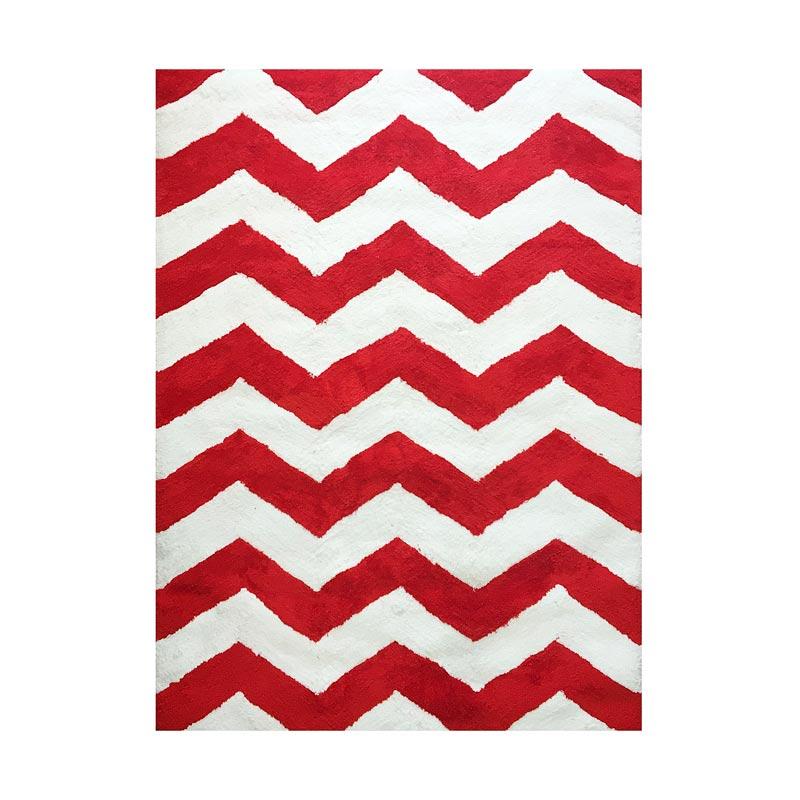 Jual Vision Soft Shaggy Chevron Karpet Red White 180 X 270 Cm Online Oktober 2020 Blibli Com