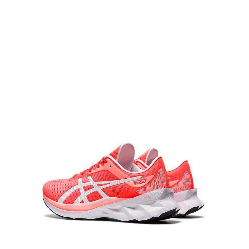 red white blue asics running shoes